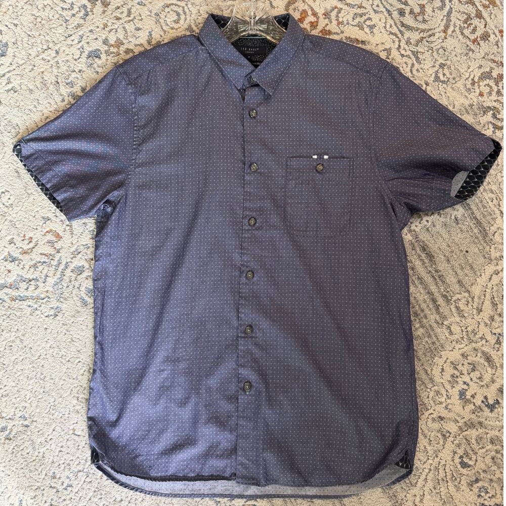 Ted Baker London Short Sleeve Oxford Button Down Front Pocket Shirt 4